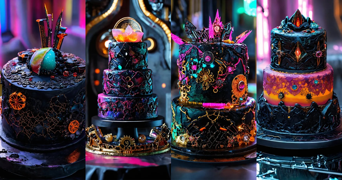 Lexica - Hyper-realistic cake with structural fondant designs, topped ...