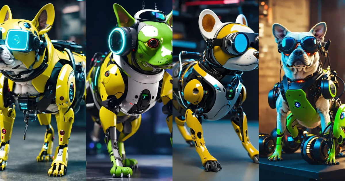 Lexica - Frog dog inu immaculate full body cyberpunk style robot with ...