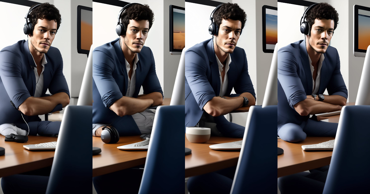 Lexica - Actor Adam Brody is sitting at his office desk working on his ...