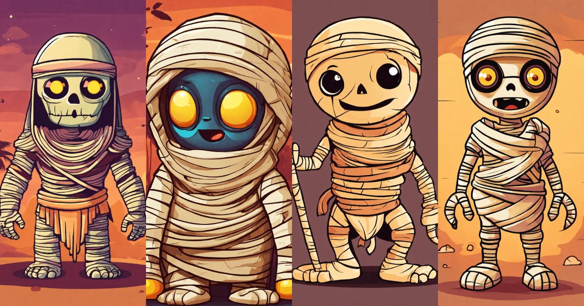 Lexica - Cartoon cute mummy vector illustration