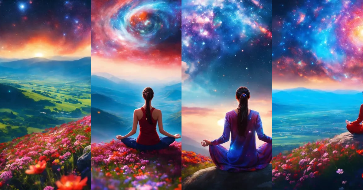 Lexica - Beautiful woman in Meditation posture on a mountain ...