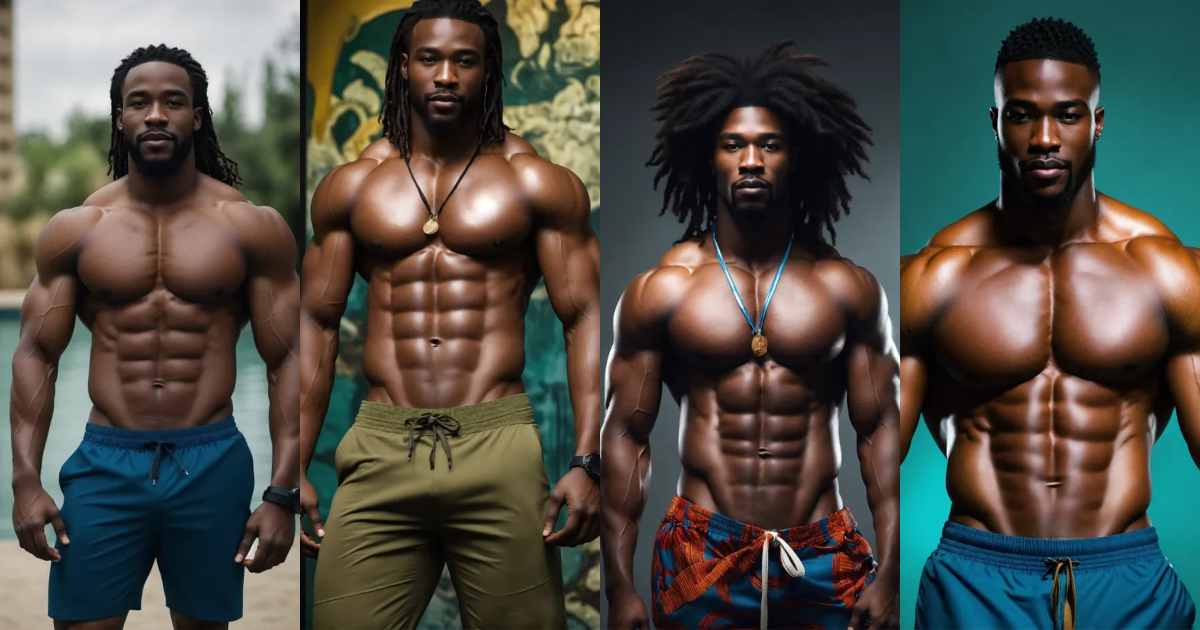 Lexica - African men, long hair, well-developed body muscles ...