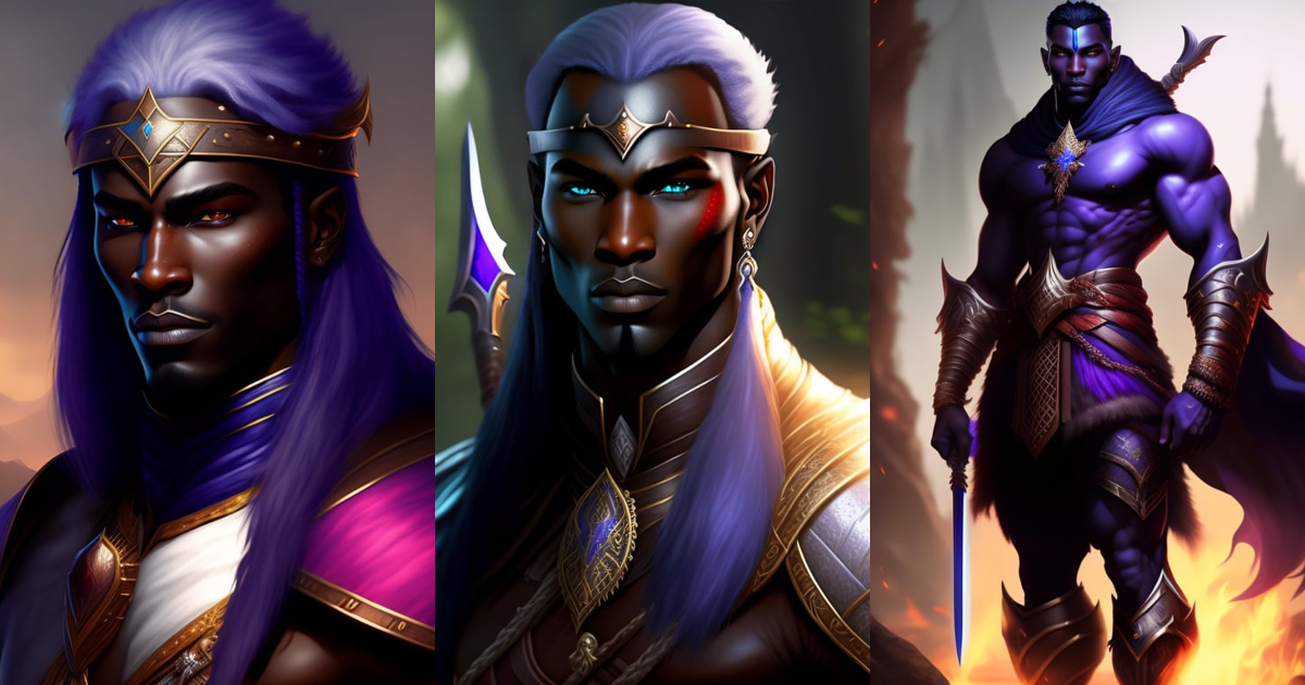 Lexica - Half-drow male good warrior
