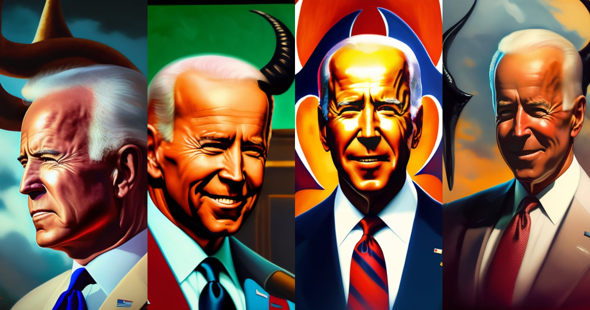 Lexica - A painting of joe biden with devil horns
