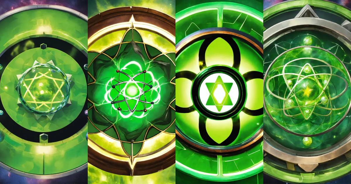 Lexica - Marvel card game green science circle logo spinning atom no ...