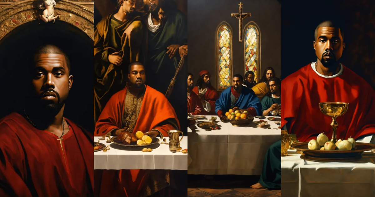 Lexica - Kanye West, in the style of Caravaggio, in the style of The ...