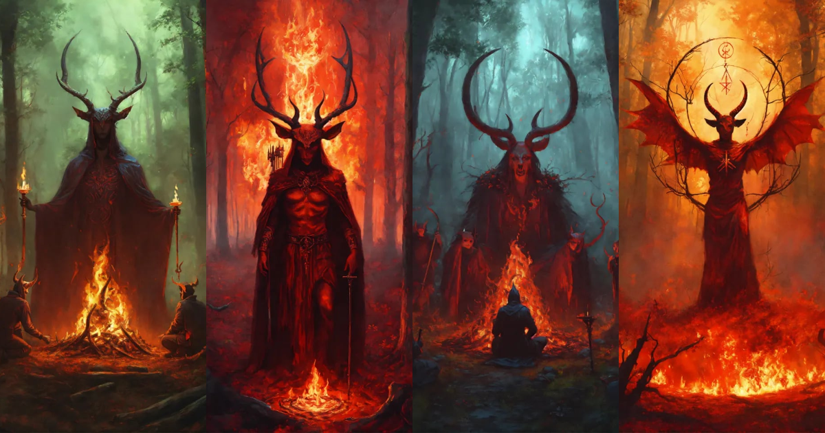 Lexica - Concept art of a satanic ritual in the forest, highly detailed ...