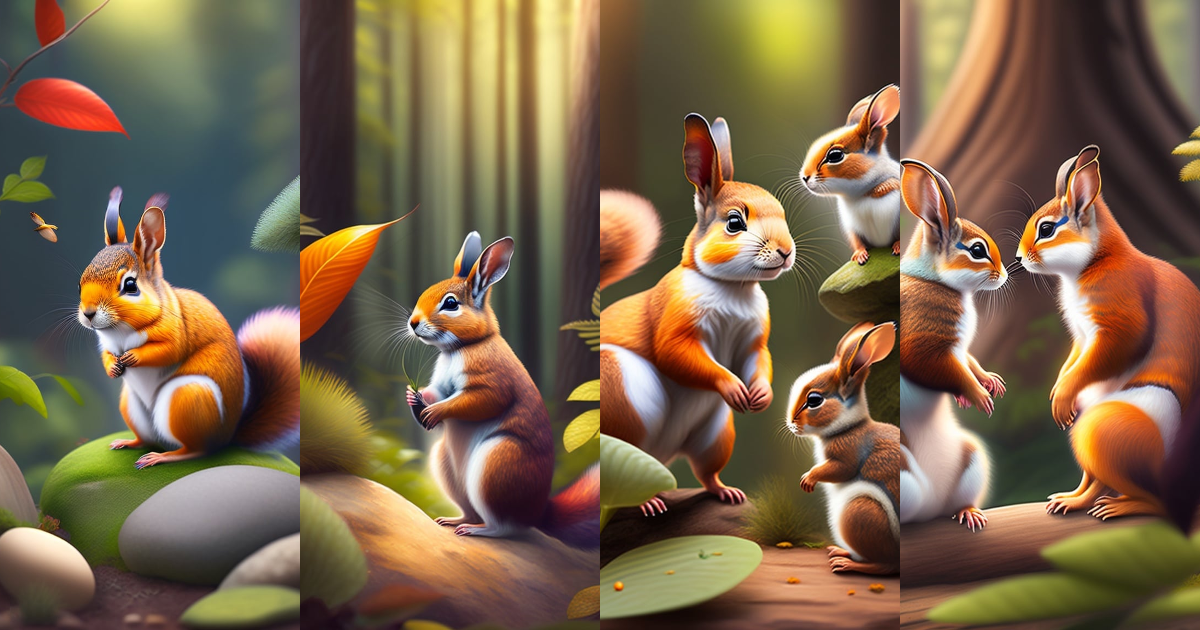 Lexica - Once in a vibrant forest, a group of squirrels and a kind ...