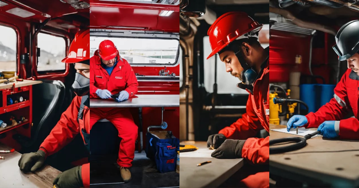 Lexica - A plumber in a red overall outfit and a red hard helm is ...