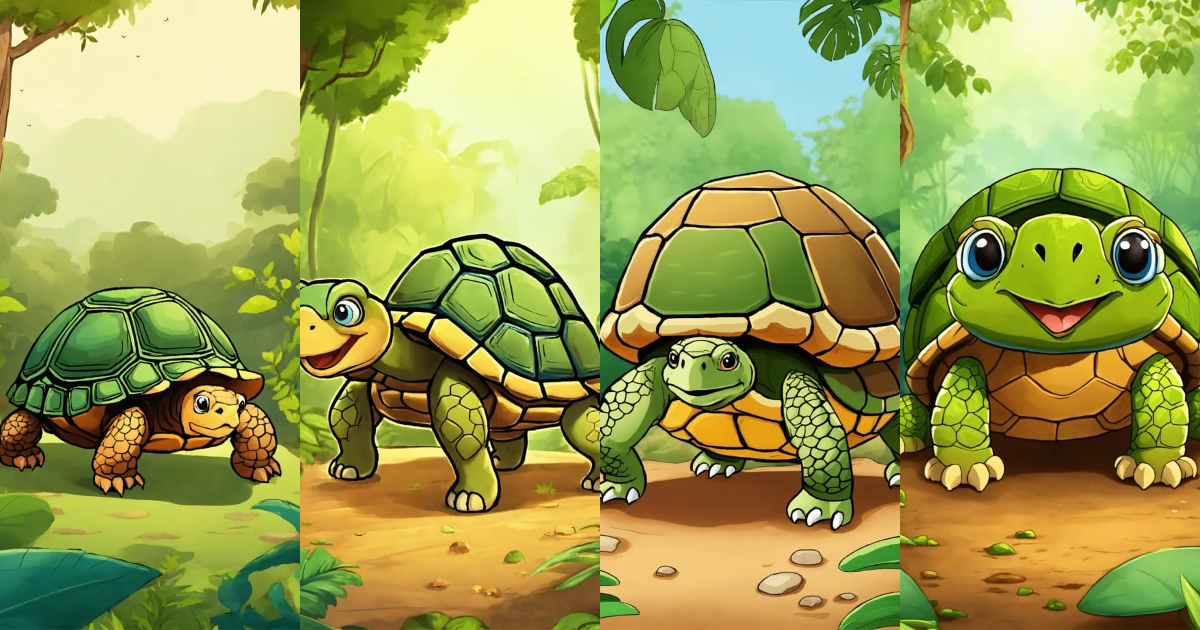 Lexica - Cartoon single tortoise stand on his back two legs and ...