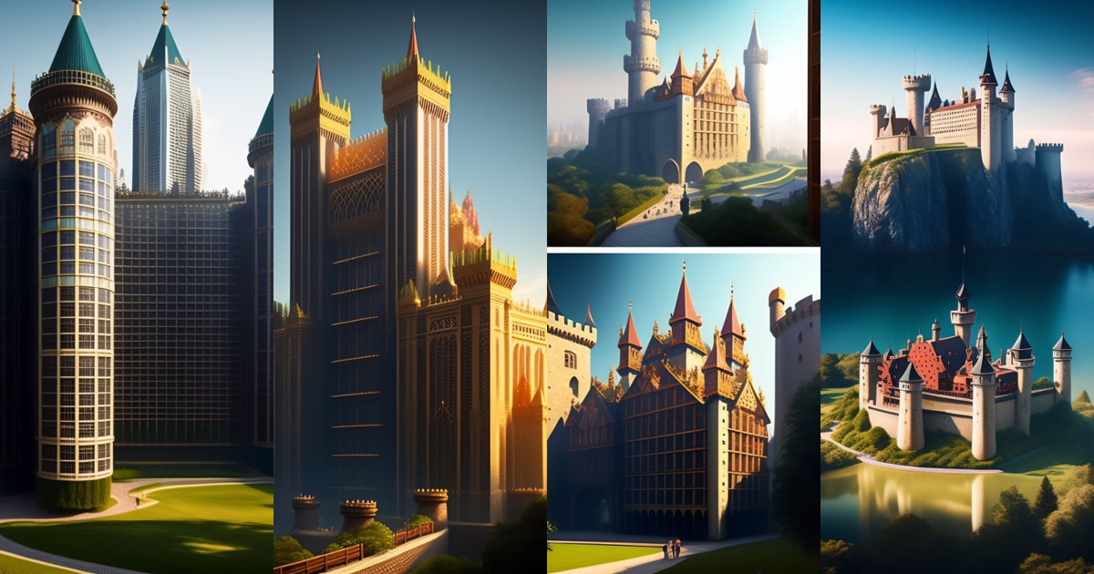 Lexica - Medieval castles built to look like a modern city, skyscrapers ...