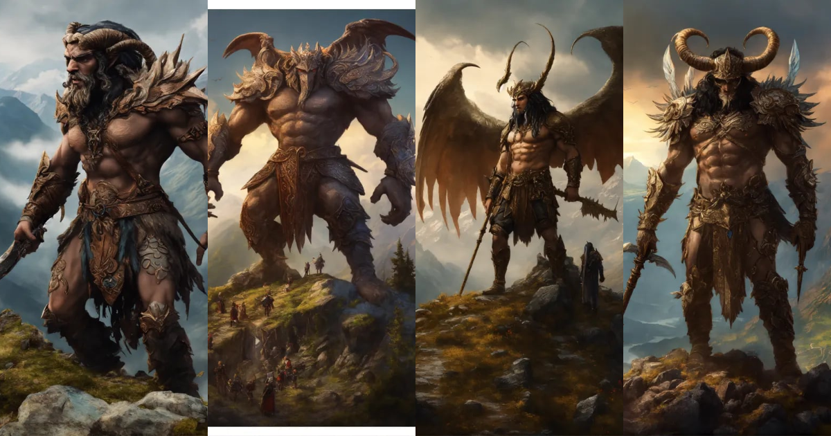 Lexica - A highly detailed nephilim in a montain
