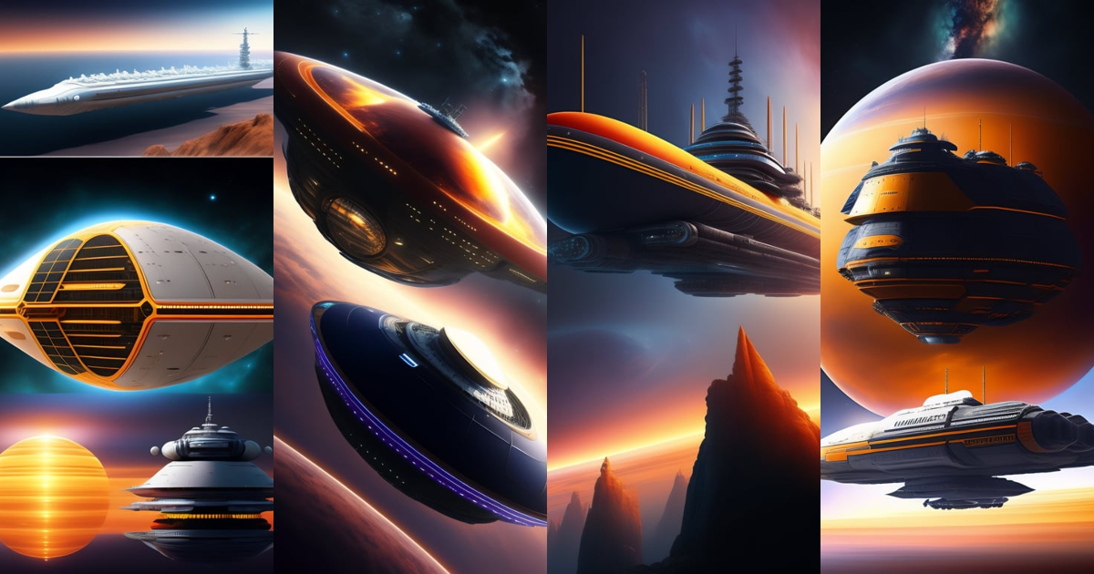Lexica - A long, industrial looking spaceship. The ship is called The ...