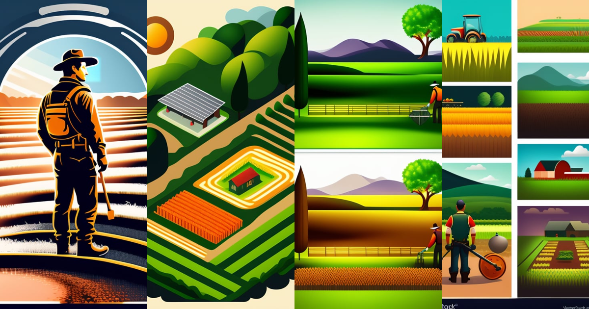 Lexica - Vector image of a farmer farming
