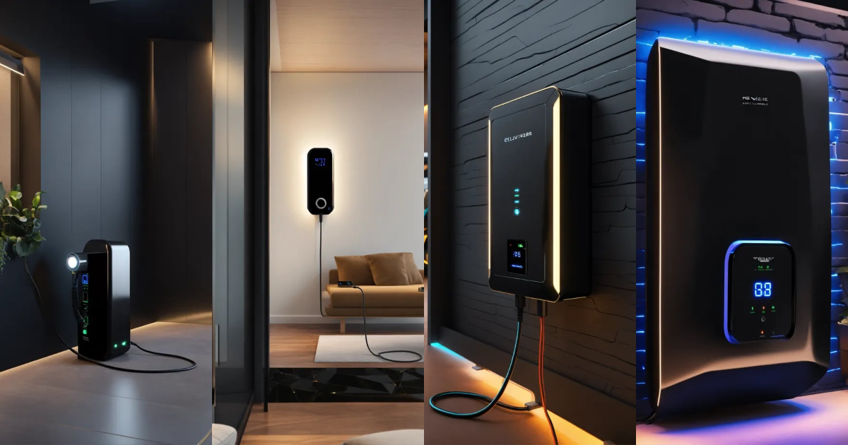Lexica - Small sleek black Wall mounted portable luxurious 11kW EV home ...