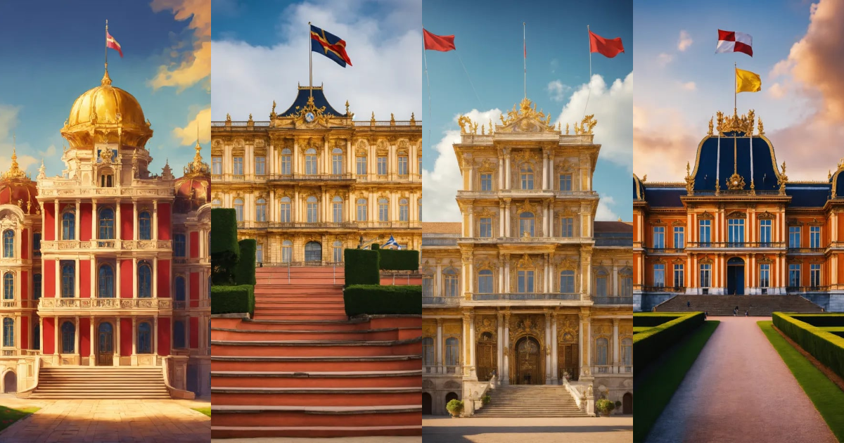 Lexica - A royal palace with a flag