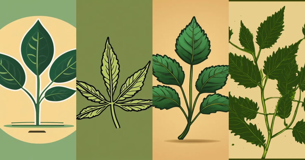 Lexica - Simple nettle plant with six leaves vector icon