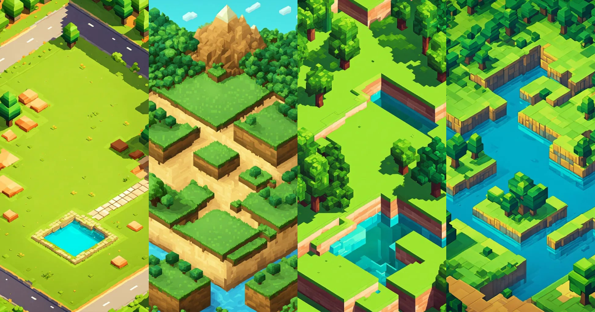 Lexica - 2d isometric empty plain landscape background for a top down ...