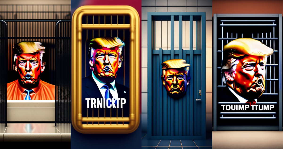 Lexica - Photo af mocking donald trump behind bars