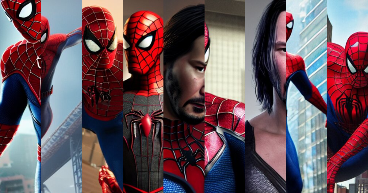 Lexica - Keanu Reeves as spiderman , film still, muscle extremely ...