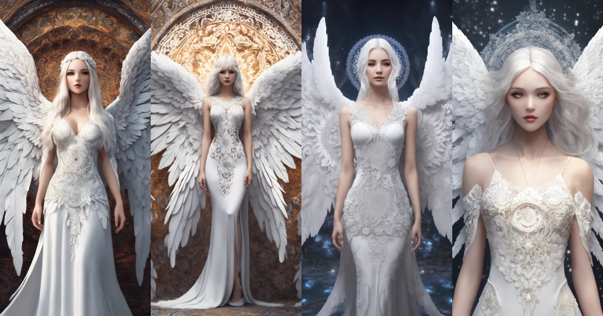 Lexica - Angel woman with white angel wings, large and detailed 4D ...