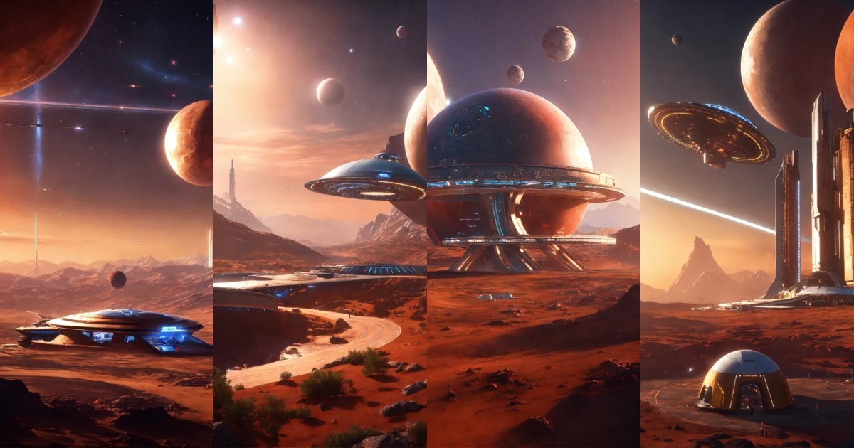 Lexica - Spaceport orbiting a nearby planet in space, futuristic, sci ...