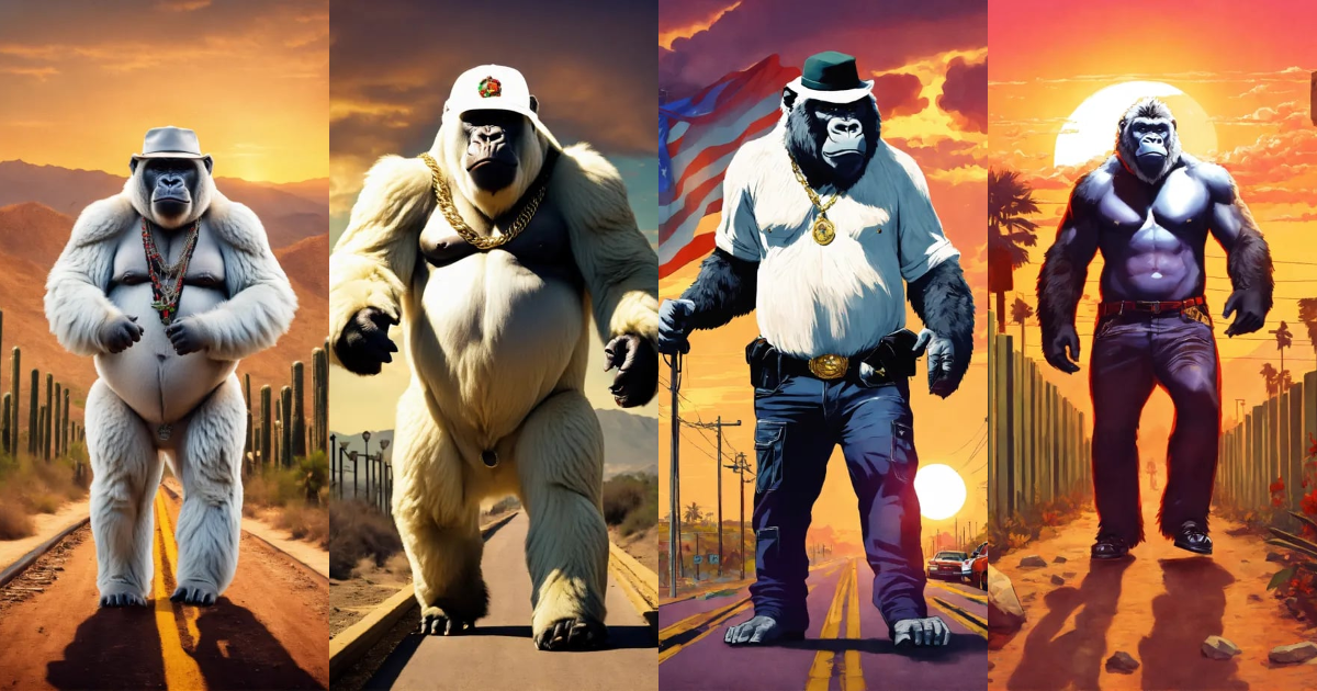 Lexica - A huge white gangster Gorilla rapper crossing over the US ...