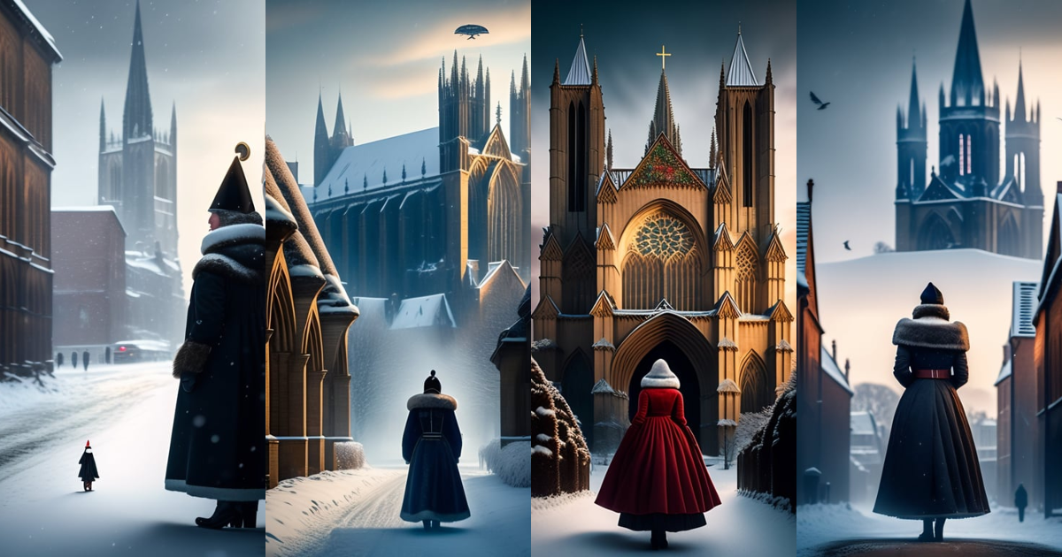 Lexica - In the bleak winter landscape, a lone figure stands tall ...