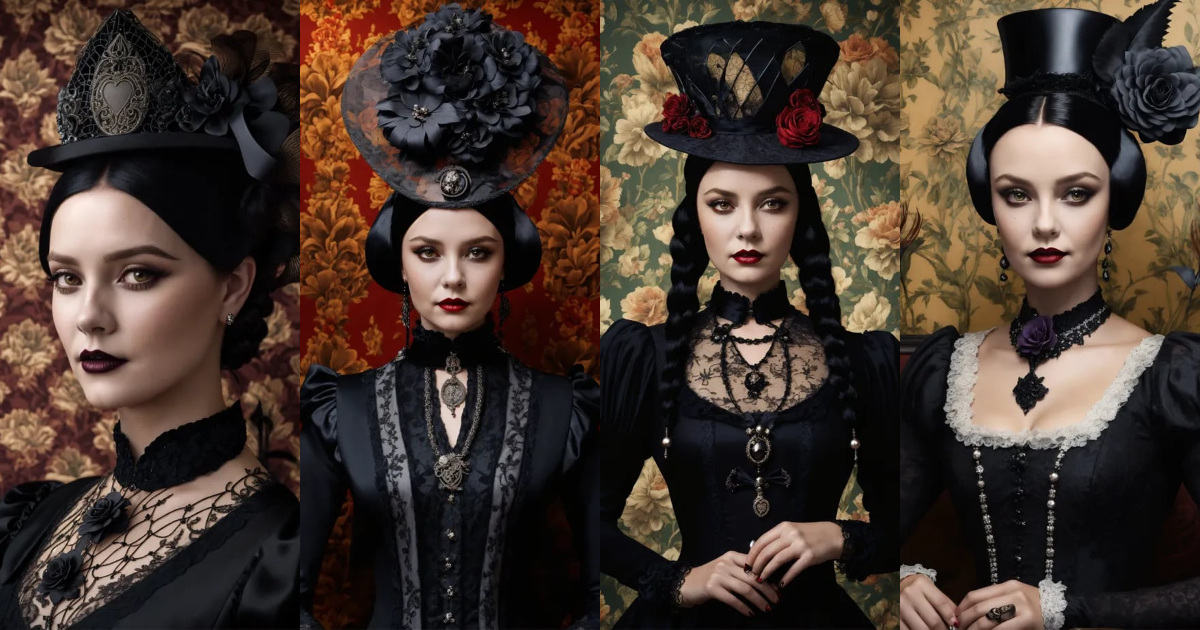 Lexica - Elaborate Gothic Wednesday Addams queen of spades, 40 years ...