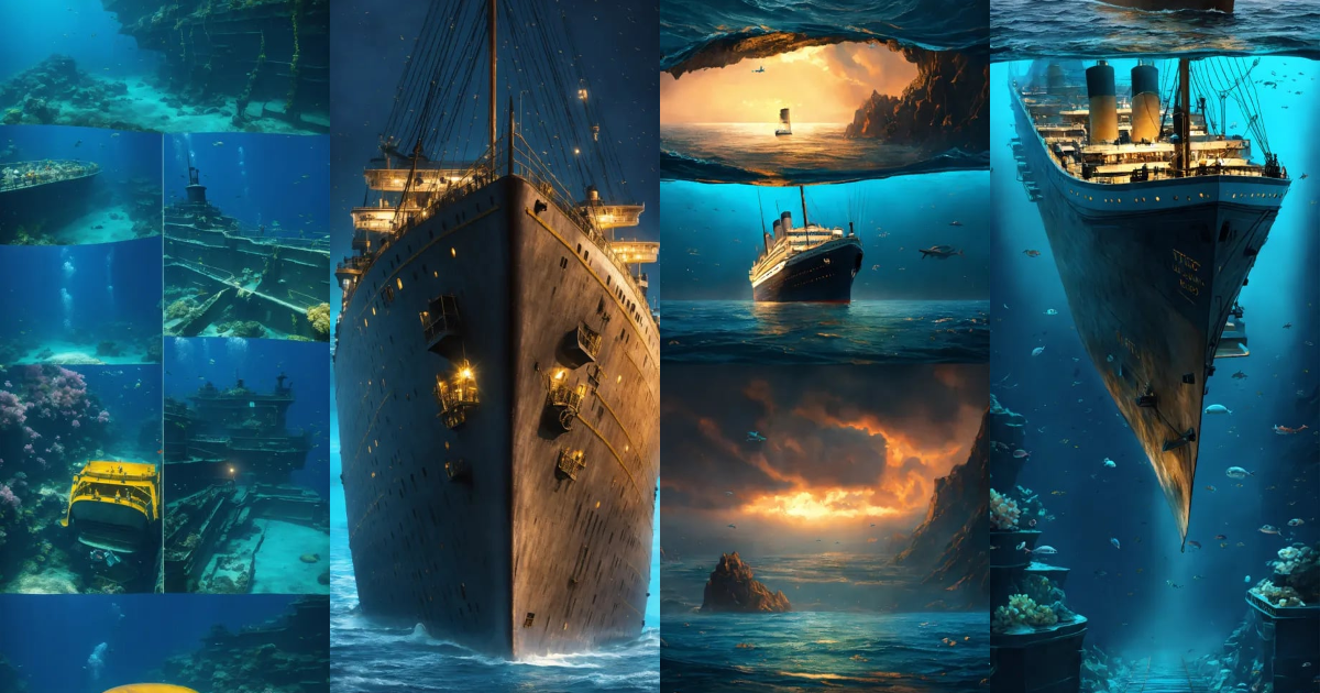 Lexica - Titanic bottom of the ocean, 8k