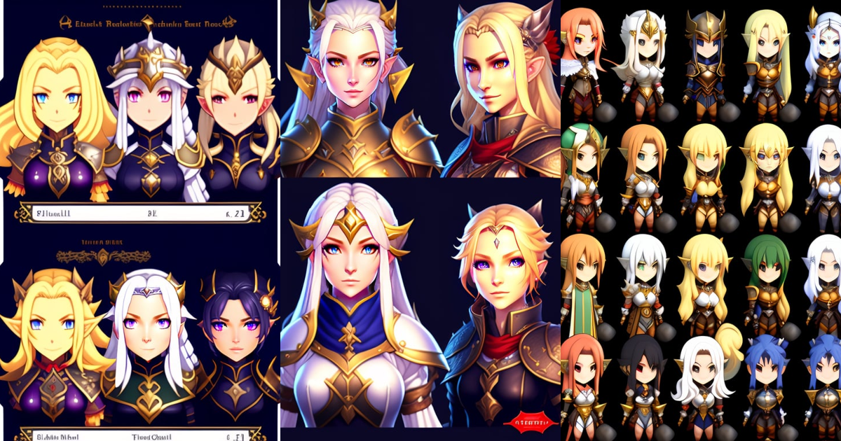 Lexica - Blonde female elf knight, 2.5d Unity sprite sheet, Octopath ...