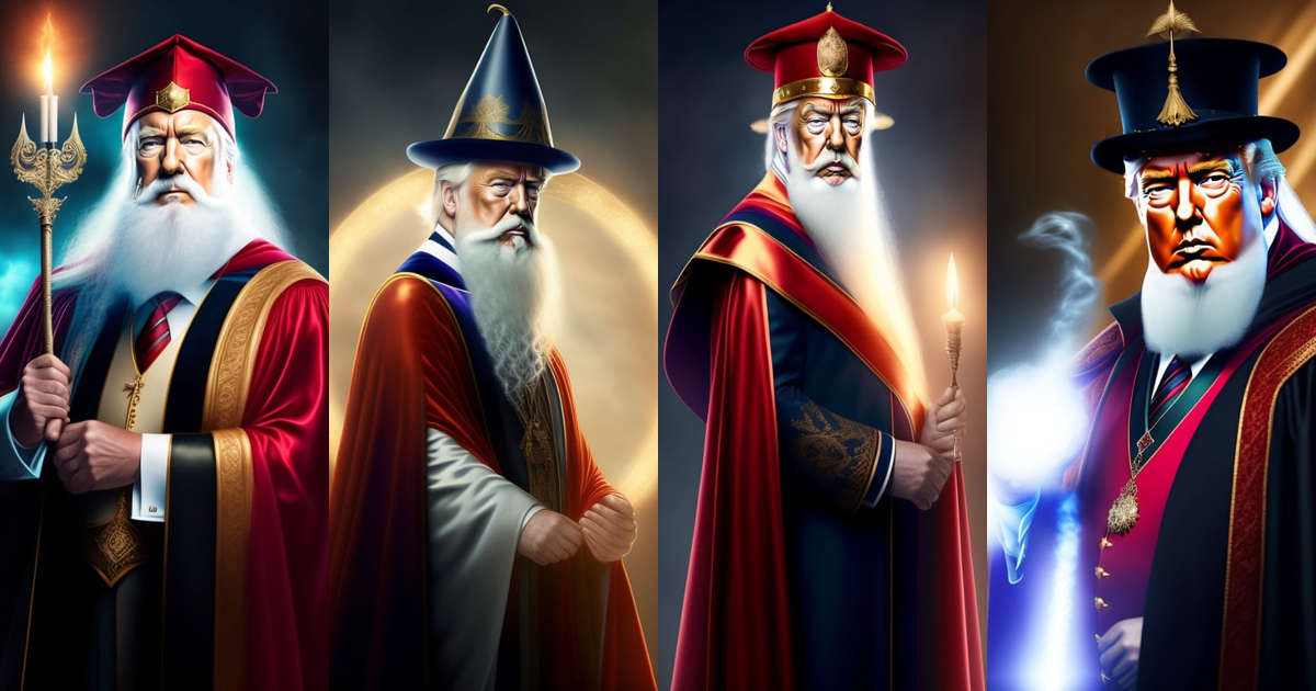 Lexica - Portrait of trump as Professor Albus Dumbledore wizard from ...