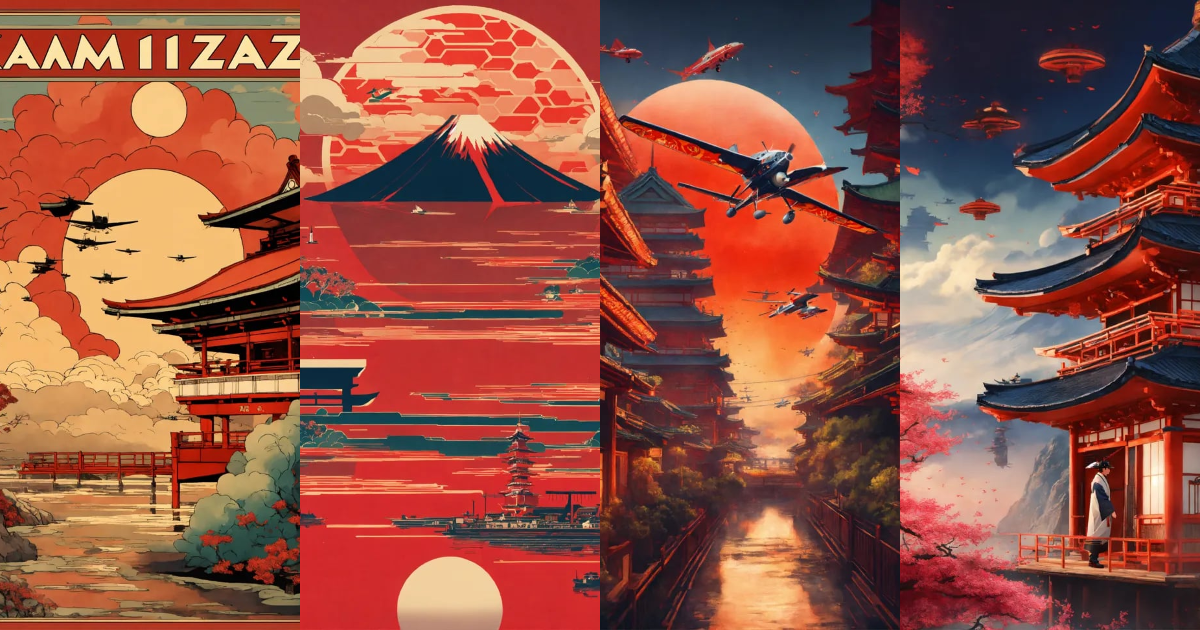 Lexica - Japanese theme, futurist, kamikaze,