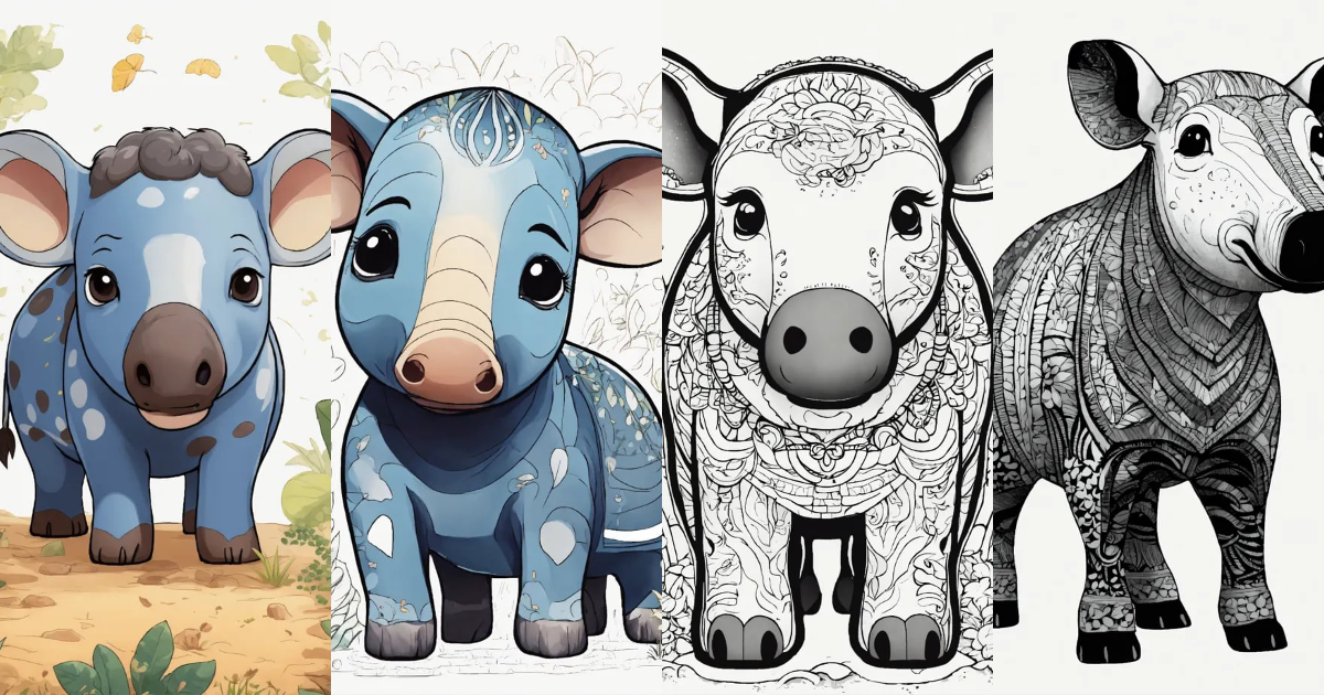 Lexica - Generate a cute Tapir of the selve, 4K resolution, cartoon ...
