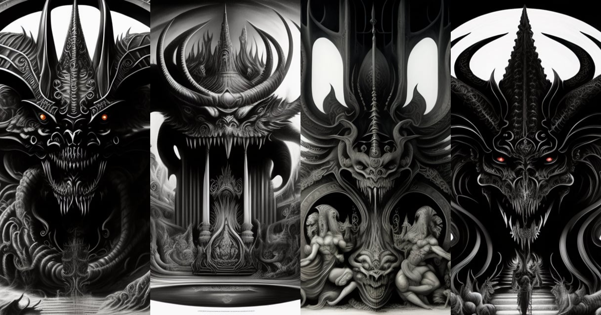 Lexica - Giger drawning of a demons hell,