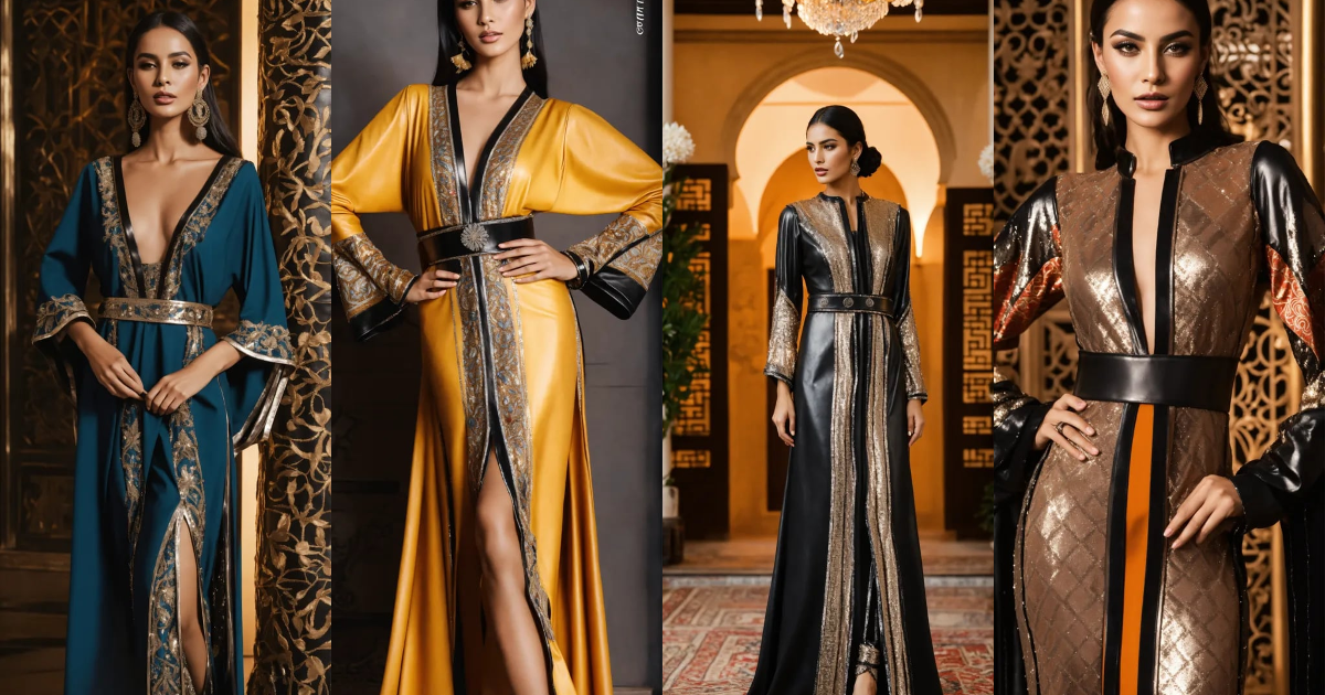 Lexica - Beautiful Arab women model, wearing luxury dress caftan , With ...