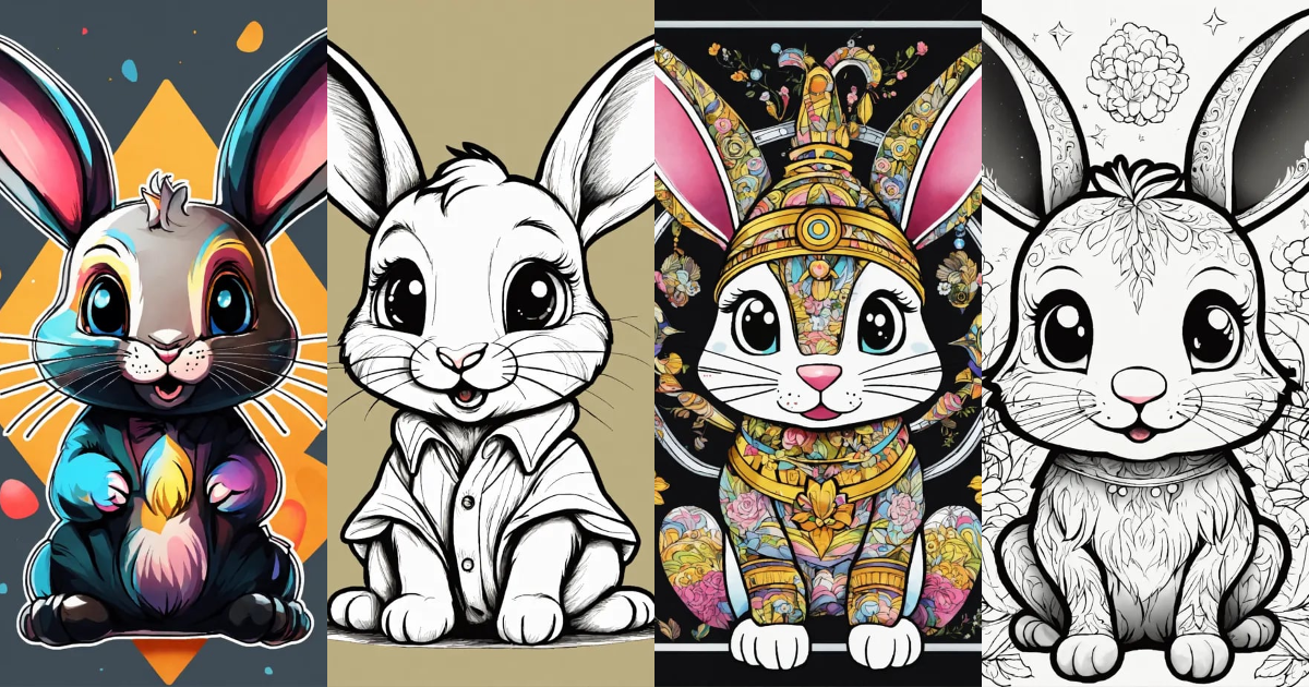 Lexica - Generate a cute little rabbit, super eye-catching illustration ...