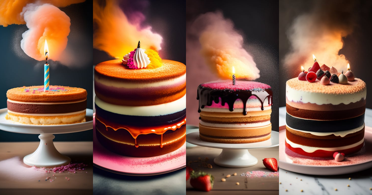 Lexica - Birthday cake exploding