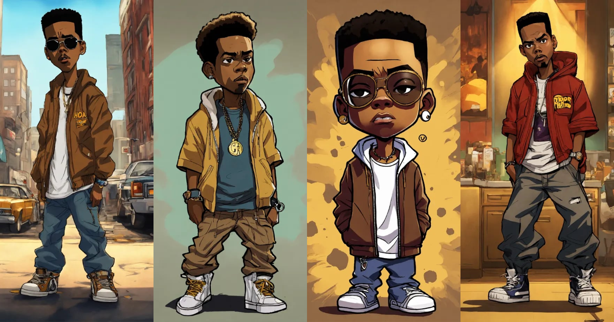 Lexica - Hip hop art style Chris Rock boondocks full body