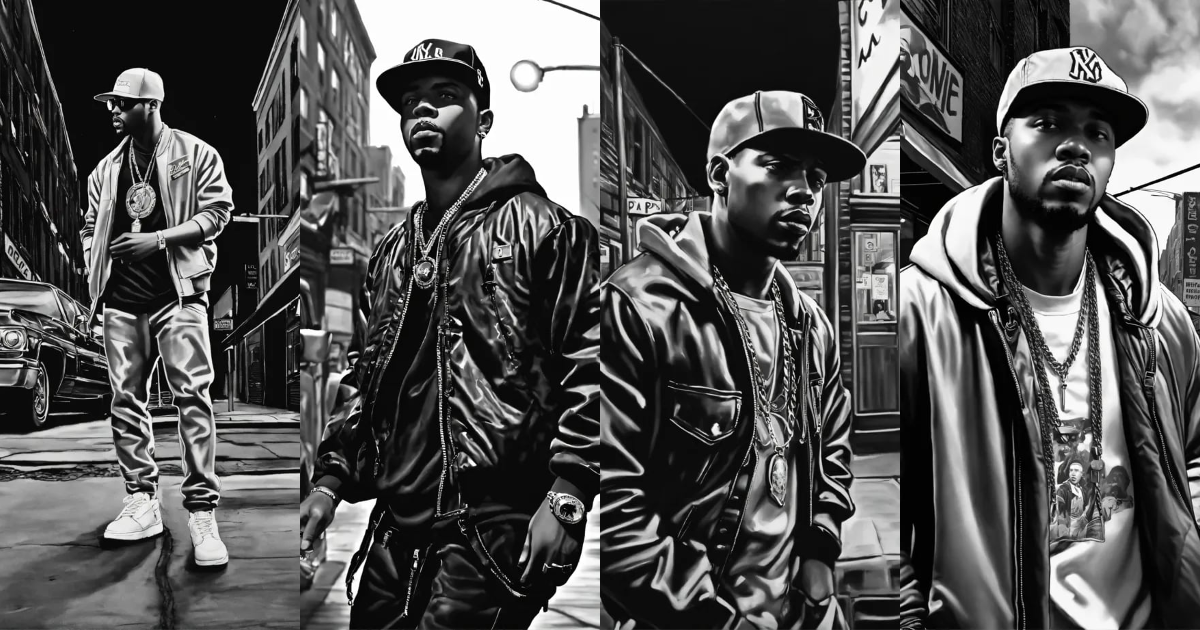 Lexica - Sky view, Pop art, hyperrealist portrait of black rapper ...