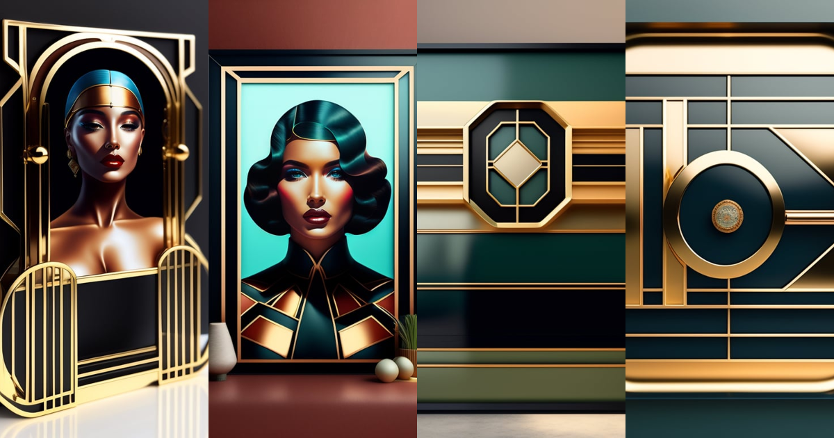 Lexica - One color, art deco, symmetrical frame