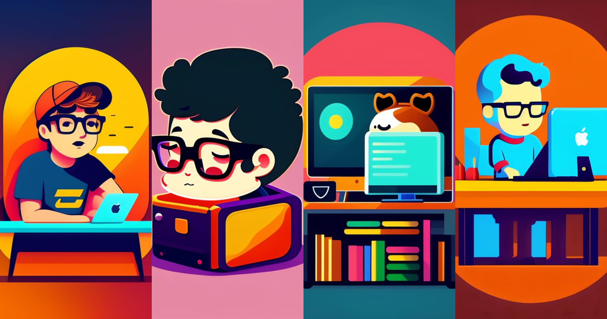 Lexica - A cute nerd sleeping at a computer desk, digital art, icon, 2 ...