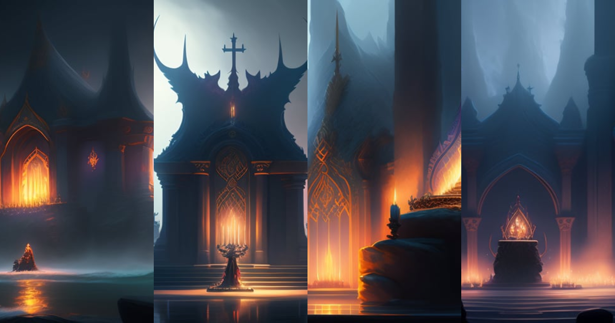 Lexica - Establishing shot of a spectacular demonic summoning ceremony ...