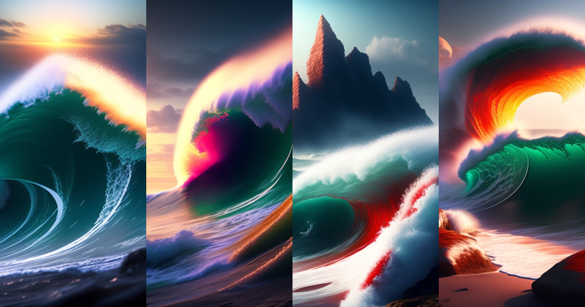 Lexica - Waves of blood and wind, realistic, fantastic area, HDR, 3D, HD