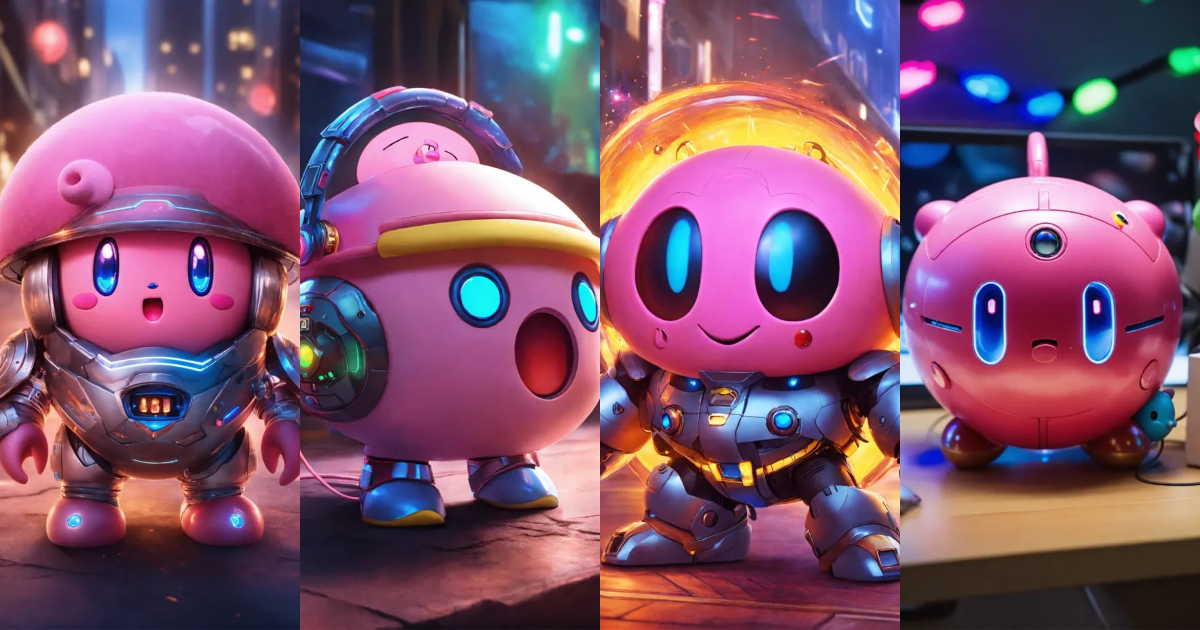 Lexica - A real photo of Cute Cyber Kirby
