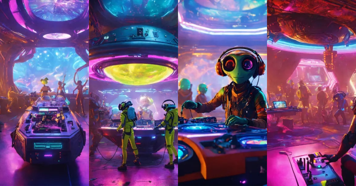 Lexica - Inside a wrecked spaceship is a rave with happy alien ...