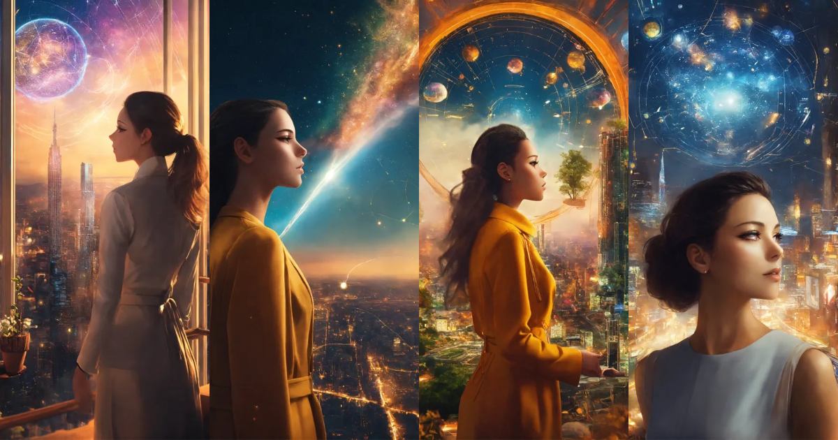 Lexica - A Woman Visualizing the Future Full of New Possibilities