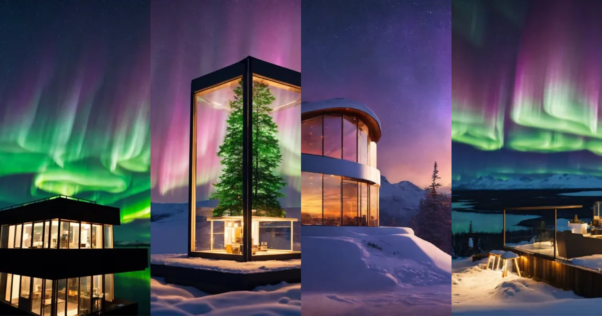 Lexica - Create an elegant northern lights observatory; using a modern ...