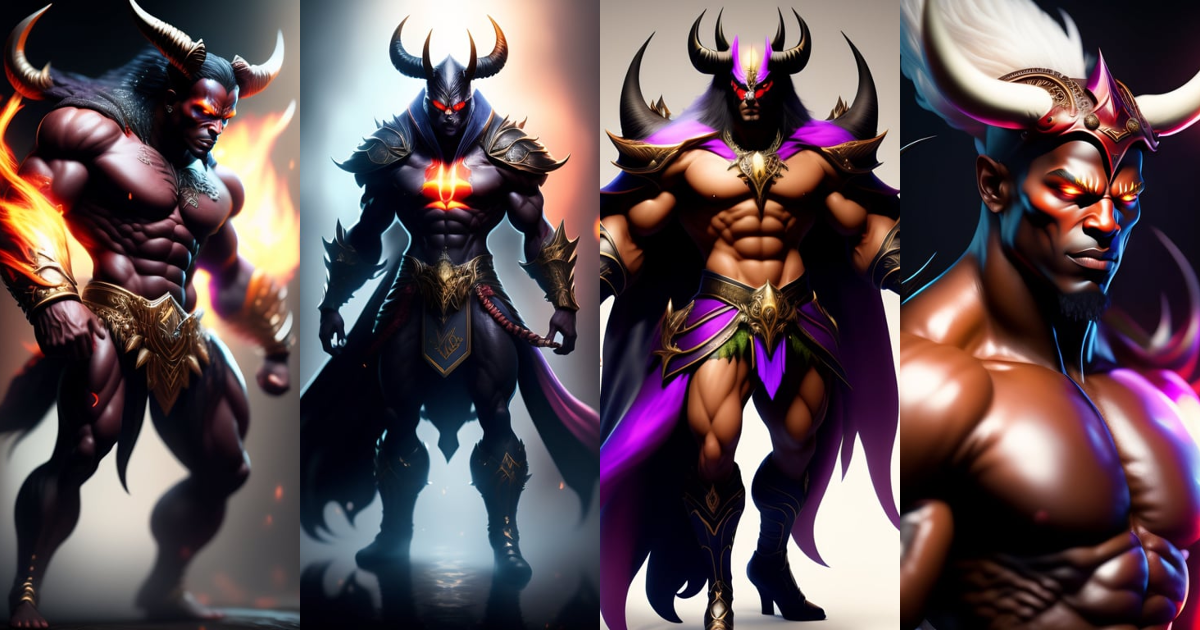 Lexica - Hyper realistic demon, full body, splashart style