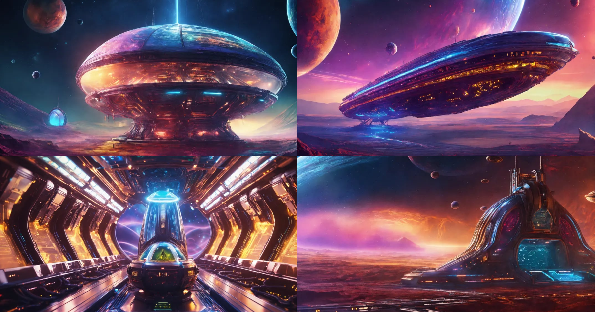 Lexica - Loop background, alien space ship, clear, 4k, detailed ...
